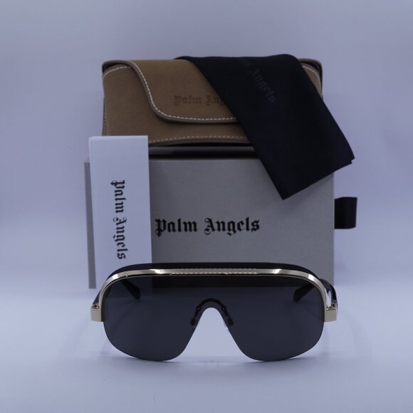 Palm Angels PERI10I KING 1007 Shield Sunglasses - Black Gold/Grey - Picture 2 of 9